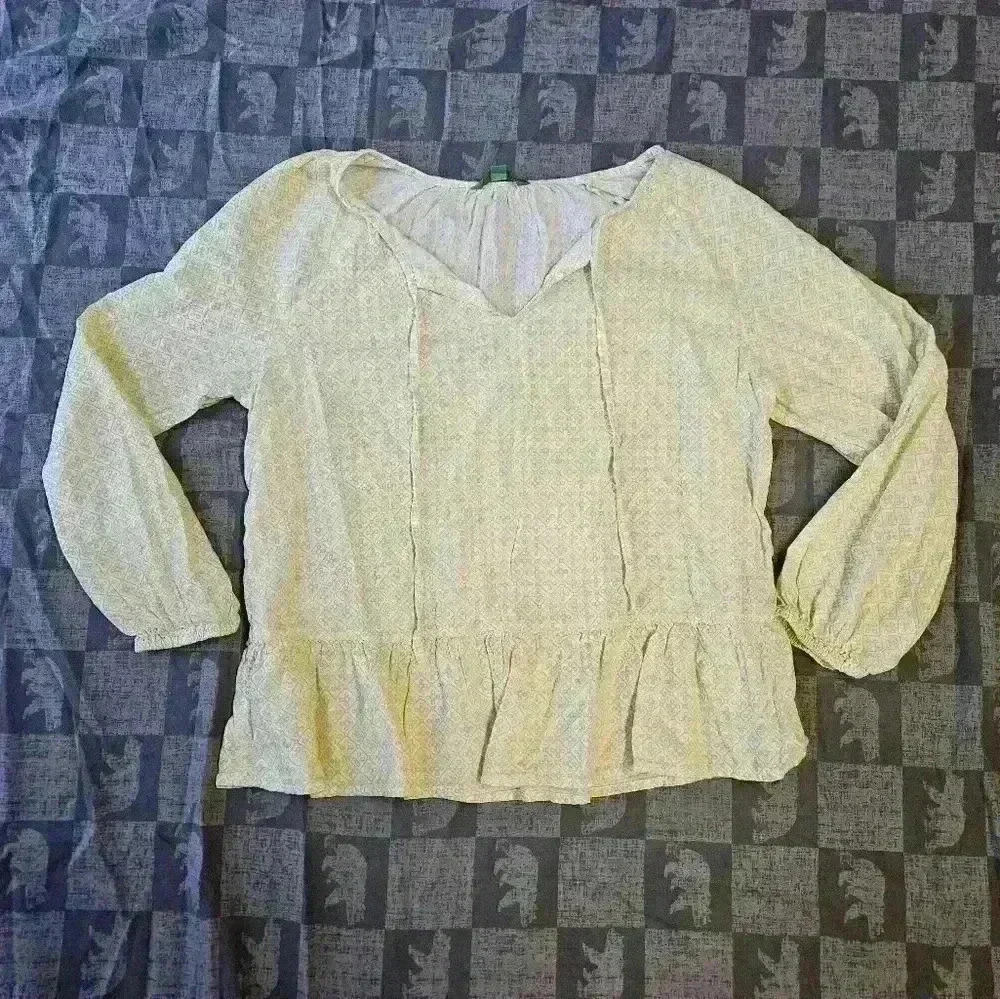 Dip XL yellow peplum long top with tassels